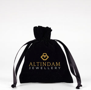 Personalized Velvet Rose Drawstring Pouch – Black – 4" × 5" (10 × 13 cm) - Pamusan.com