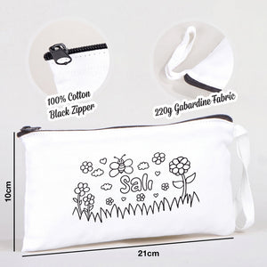 Paintable Pencil Case with Tuesday Design – 8" × 4" - 6 oz - Pamusan.com