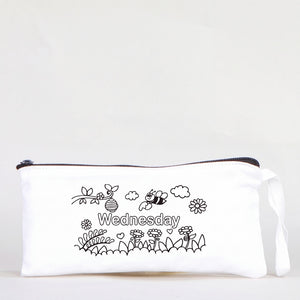 Paintable Pencil Case with Wednesday Design – 8" × 4" - 6 oz - Pamusan.com