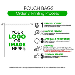 Fabric Pouch 12" W x 16" H (30 cm x 40 cm) - (Customize) - Pamusan.com