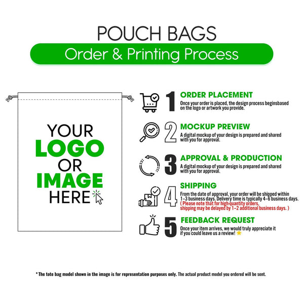 Fabric Pouch 12" W x 16" H (30 cm x 40 cm) - (Customize) - Pamusan.com