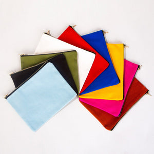 Fuchsia Cotton Clutch Bag – 8"x6" Reusable Cosmetic & Makeup Pouch - Pamusan.com