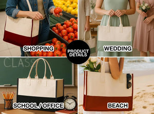 Personalized Large Canvas Tote Bags with Pocket – Bulk Custom Printed Wedding, Beach Gifts for Travel & Events - Pamusan.com