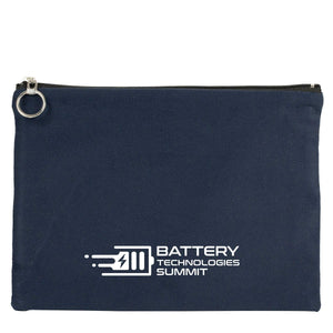 Personalized Navy Blue Cotton Clutch Pouch – 12" × 8" (30 × 21 cm) – 10 oz Fabric - Pamusan.com