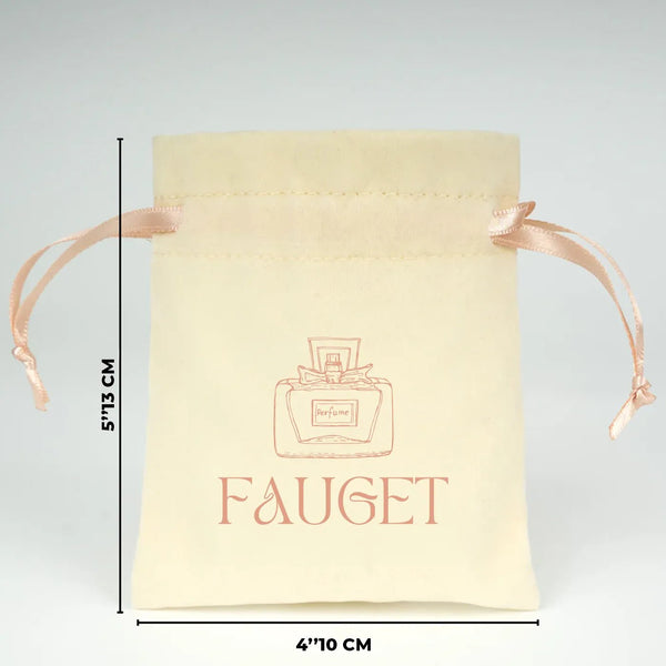Personalized Velvet Rose Drawstring Pouch – Blush Pink Ribbon – 4" × 5" (10 × 13 cm) - Pamusan.com