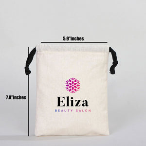 Fabric Pouch 6" W x 8" H (15.5 cm x 20 cm) - Black Handle (Customize) - Pamusan.com